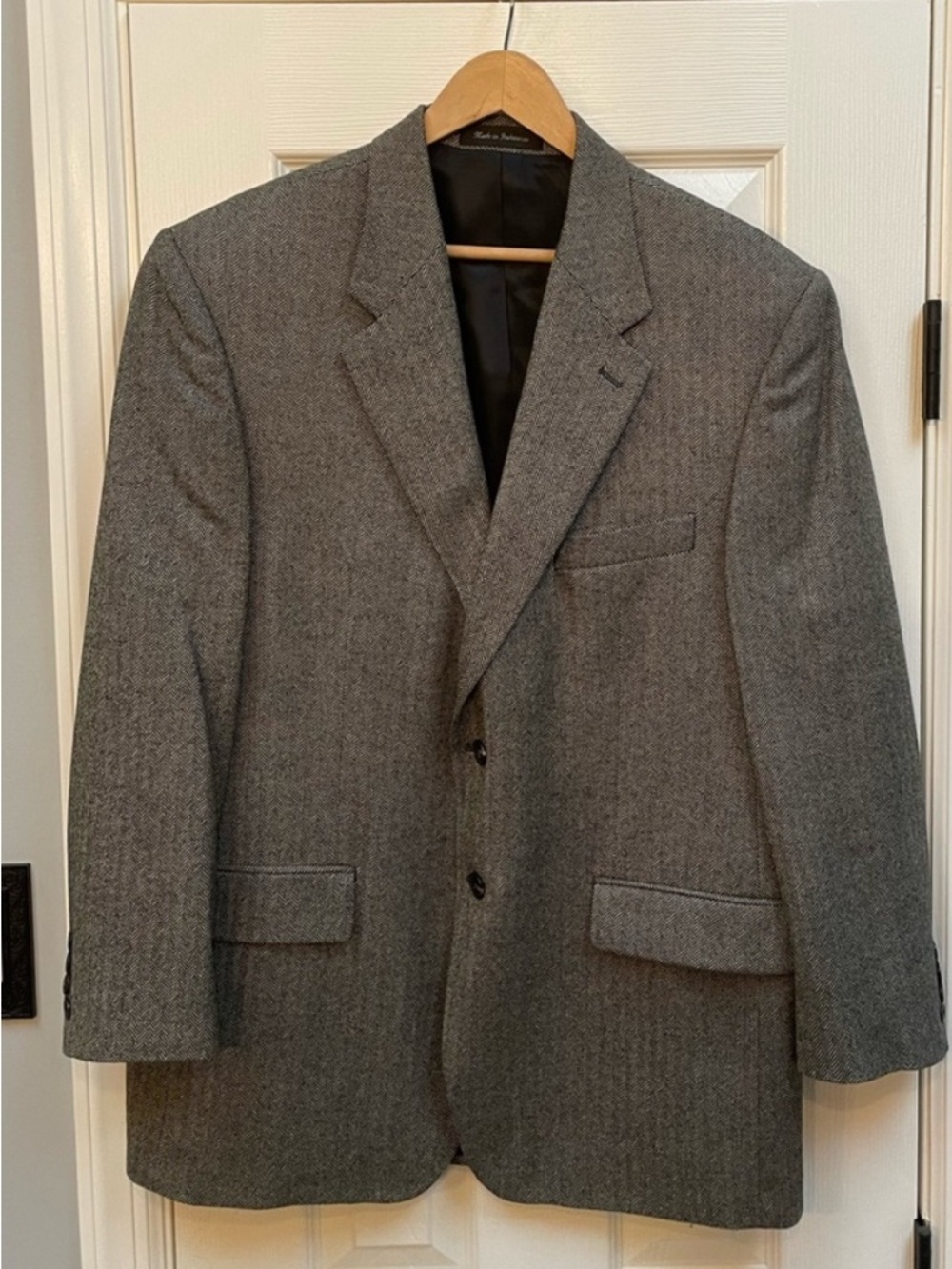 Chaps Herringbone Wool Blazer Mens 42R Vintage 90s Oversized Vibe